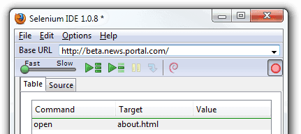 Selenium IDE Beta URL