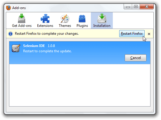 Selenium IDE Installation 3